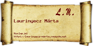 Laurinyecz Márta névjegykártya