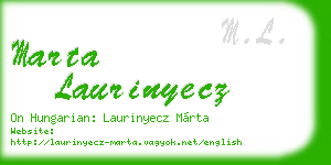 marta laurinyecz business card